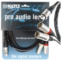 KLOTZ Kabel mikrofonowy przedłużacz STEREO XLR 5-pin (gniazdo) / 2x XLR 3-pin (wtyk) za złączach Neutrik 5m