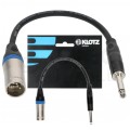 KLOTZ Przejściówka XLR 3-pin (wtyk) / Jack 6,3mm Mono (wtyk) 0,2m