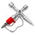 Klucz wielofunkcyjny Profi-Key do szaf sterowniczych (4 profile) talblic rozdzielczych systemów odcinających z adapterem 1/4" KNIPEX 00 11 04