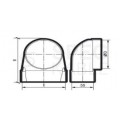 Kolanko łącznikowe zmienne kanału płaskiego 110x55mm na kanał okrągły fi:100mm pionowe airRoxy 02-403