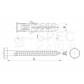 Kołki rozporowe FIX 10x50mm z wkrętem HEX 6x60mm z łbem sześciokątnym do betonu, cegły, gazobetonu KOLENER 100szt