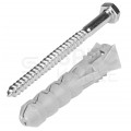 Kołki rozporowe FIX 10x50mm z wkrętem HEX 6x80mm z łbem sześciokątnym do betonu, cegły, gazobetonu KOLENER 50szt