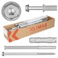 Kołki rozporowe ramowe 12x300mm z wkrętem z łbem sześciokątnym i gniazdem TORX do betonu, cegły ceramicznej i silikatowej KLIMAS 20szt