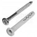 Kołki rozporowe szybkiego montażu FX-K 6x45mm z kołnierzem typu grzybek oraz gwoździem wbijanym do betonu, gazobetonu i cegły silikatowej KOELNER 100szt