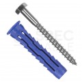 Kołki rozporowe uniwersalne 4ALL 12x60mm z wkrętem 8x80mm z łbem sześciokątnym do wszystkich typów podłoża RAWLPLUG 10szt