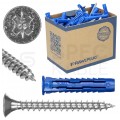 Kołki rozporowe uniwersalne 4ALL 5x25mm z wkrętem PZ 3,5x30mm z łbem stożkowym do wszystkich typów podłoża RAWLPLUG 50szt