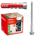 Kołki rozporowe uniwersalne DuoPower 10x50mm S 2-składnikowe z wkrętem TX40 / SW 13 7.0x69mm z łbem sześciokątnym do wszystkich typów podłoża FISCHER 25szt