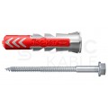 Kołki rozporowe uniwersalne DuoPower 10x50mm S 2-składnikowe z wkrętem TX40 / SW 13 7.0x69mm z łbem sześciokątnym do wszystkich typów podłoża FISCHER 25szt