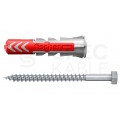 Kołki rozporowe uniwersalne DuoPower 12x60mm S 2-składnikowe z wkrętem SW 13 8.0x80mm z łbem sześciokątnym do wszystkich typów podłoża FISCHER 10szt