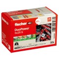 Kołki rozporowe uniwersalne DuoPower 5x25mm S 2-składnikowe z wkrętem PZ 3,5x35mm z łbem stożkowem do wszystkich typów podłoża FISCHER 50szt