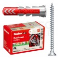Kołki rozporowe uniwersalne DuoPower 6x30mm S 2-składnikowe z wkrętem PZ 4,5x40mm z łbem stożkowem do wszystkich typów podłoża FISCHER 50szt