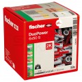 Kołki rozporowe uniwersalne DuoPower 6x50mm S 2-składnikowe z wkrętem PZ2 4,5x60mm z łbem stożkowem do wszystkich typów podłoża FISCHER 50szt