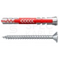 Kołki rozporowe uniwersalne DuoPower 8x65mm S 2-składnikowe z wkrętem PZ 5x80mm z łbem stożkowem do wszystkich typów podłoża FISCHER 25szt