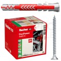 Kołki rozporowe uniwersalne DuoPower 8x65mm S 2-składnikowe z wkrętem PZ 5x80mm z łbem stożkowem do wszystkich typów podłoża FISCHER 25szt