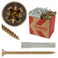 Kołki rozporowe uniwersalne KW 8x50mm z wkrętem PZ 4,5x60mm z łbem stożkowym do betonu, cegły, płyt G-K KLIMAS 100szt