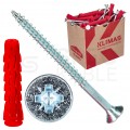 Kołki rozporowe uniwersalne SFXP 8x40mm z wkrętem PZ 5x60mm z łbem stożkowym do betonu, cegły, płyt G-K KLIMAS 100szt