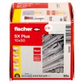 Kołki rozporowe uniwersalne SX Plus 10x50mm do wszystkich pełnych materiałów FISCHER 50szt