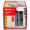Kołki rozporowe uniwersalne SX Plus 10x80mm do wszystkich pełnych materiałów FISCHER 25szt