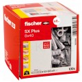Kołki rozporowe uniwersalne SX Plus 8x40mm do wszystkich pełnych materiałów FISCHER 100szt