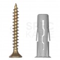 Kołki rozporowe uniwersalne UNO 10x36mm z wkrętem PZ 5x40mm z łbem stożkowym do wszystkich typów podłoża RAWLPLUG 100szt