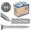 Kołki rozporowe uniwersalne UNO 10x36mm z wkrętem PZ 6x50mm z łbem stożkowym do wszystkich typów podłoża RAWLPLUG 100szt