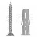 Kołki rozporowe uniwersalne UNO 10x36mm z wkrętem PZ 6x50mm z łbem stożkowym do wszystkich typów podłoża RAWLPLUG 100szt