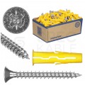 Kołki rozporowe uniwersalne UNO 5x24mm + wkręty PZ 3,5x30mm z łbem stożkowym do wszystkich typów podłoża RAWLPLUG 100szt