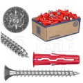 Kołki rozporowe uniwersalne UNO 6x28mm + wkręty PZ 4x35mm z łbem stożkowym do wszystkich typów podłoża RAWLPLUG 100szt
