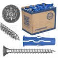 Kołki rozporowe uniwersalne UNO 8x32mm + wkręty PZ 4,5x50mm z łbem stożkowym do wszystkich typów podłoża RAWLPLUG 100szt