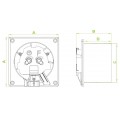 Komplet airRoxy Wentylator łazienkowy, domowy fi:100mm dRim z panelem szklanym czarny mat (01-060 + 01-174)