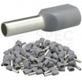 Końcówka tulejkowa izolowana podwójna typ HI / TE DIN 2x 0,75mm2 / 8mm miedziana cynowana galwanicznie szara Elpromet 100szt.