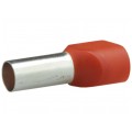 Końcówka tulejkowa izolowana podwójna typ HI / TE DIN 2x 1,0mm2 / 8mm miedziana cynowana galwanicznie czerwona Elpromet 100szt.