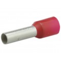 Końcówka tulejkowa izolowana typ HI / TE DIN 1,0mm2 / 8mm miedziana cynowana galwanicznie czerwona ERKO 100szt.