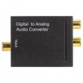 Konwerter Audio cyfrowo-analogowy RCA Cinch / TOSLINK -> 2x RCA Cinch aktywny (gniazdo DC 5V 2A) czarny