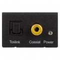 Konwerter Audio cyfrowo-analogowy RCA Cinch / TOSLINK -> 2x RCA Cinch aktywny (gniazdo DC 5V 2A) czarny