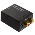 Konwerter Audio cyfrowo-analogowy RCA Cinch / TOSLINK -> 2x RCA Cinch aktywny (gniazdo DC 5V 2A) czarny