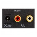 Konwerter Audio cyfrowo-analogowy RCA Cinch / TOSLINK -> 2x RCA Cinch aktywny (gniazdo DC 5V 2A) czarny