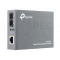 Konwerter optyczny FO (Port SM SC/UPC duplex) Ethernet (Port RJ45 GE 1000Mb/s) aktywny 15km TP-Link MC210CS