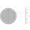 Kratka wentylacyjna okrągła z siatką fi:100mm szary airRoxy 02-148