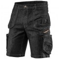 Krótkie spodenki robocze DENIM jeansowe czarne rozmiar L/52 NEO 81-273-L