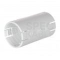 Łącznik składany prosty LSP 16 biały do rur sztywnych (RL i RLM) oraz karbowanych (RKGL i RKGS) AKS [opakowanie 45szt]