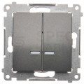 Łącznik świecznikowy podwójny SIMON 54 antracyt 10AX z podświetleniem LED Kontakt Simon DW5BL.01/48