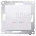 Łącznik świecznikowy podwójny SIMON 54 biały 10AX z podświetleniem LED Kontakt Simon DW5BL.01/11