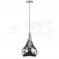 Lampa dekoracyjna wisząca chromowany klosz z przetłoczeniami fi:180mm dł:1000mm E27 max 60W IP20 V-TAC VT-8180-CH