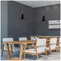 Lampa dekoracyjna wisząca czarna z elementem drewna fi:250mm dł:1200mm E27 max 60W IP20 V-TAC VT-7525-B