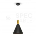 Lampa dekoracyjna wisząca czarna z elementem drewna fi:250mm dł:1200mm E27 max 60W IP20 V-TAC VT-7525-B
