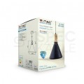 Lampa dekoracyjna wisząca czarna z elementem drewna fi:250mm dł:1200mm E27 max 60W IP20 V-TAC VT-7525-B
