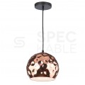 Lampa dekoracyjna wisząca miedziany klosz z przetłoczeniami fi:200mm dł:1000mm E27 max 60W IP20 V-TAC VT-8200