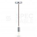 Lampa dekoracyjna wisząca oprawka chrom + przewód brązowy dł:1000mm E27 max 60W IP20 V-TAC VT-7338-BN