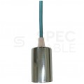Lampa dekoracyjna wisząca oprawka chrom + przewód niebieski dł:1000mm E27 max 60W IP20 V-TAC VT-7338-BL